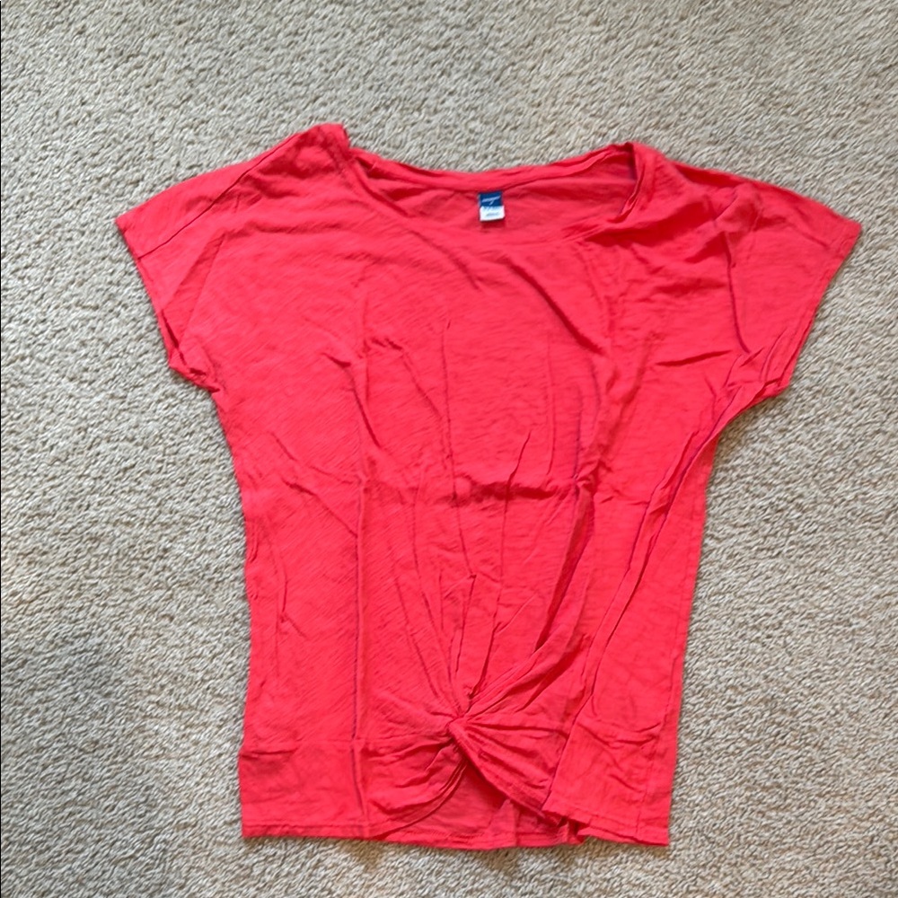 Old Navy Pink Tie Front Maternity T-Shirt (Medium)